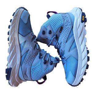 Womens Hoka One One Anacapa Mid GTX Blue Grey Gore-Tex Vibram Hiking Boots 8.5B